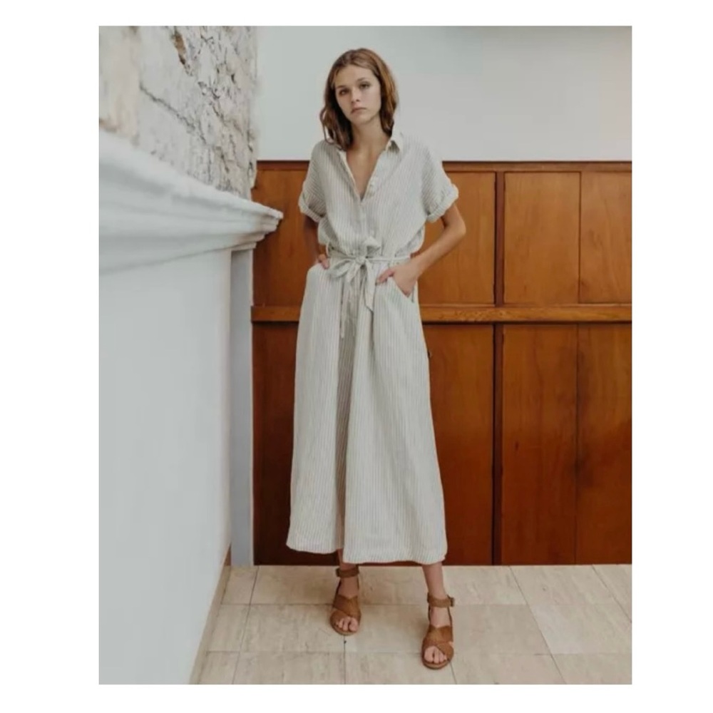 Esby Apparel Savannah 100% Linen Jumpsuit Size M